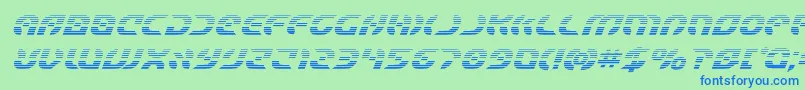 Starfighterboldgradital-fontti – siniset fontit vihreällä taustalla