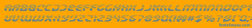 Starfighterboldgradital-fontti – siniset fontit oranssilla taustalla