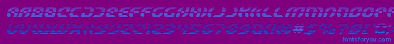 Starfighterboldgradital-fontti – siniset fontit violetilla taustalla