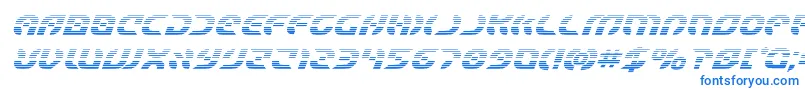 Starfighterboldgradital-Schriftart – Blaue Schriften auf weißem Hintergrund