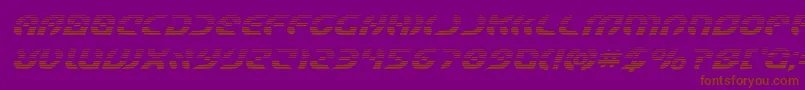 フォントStarfighterboldgradital – 紫色の背景に茶色のフォント