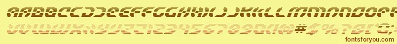Starfighterboldgradital Font – Brown Fonts on Yellow Background