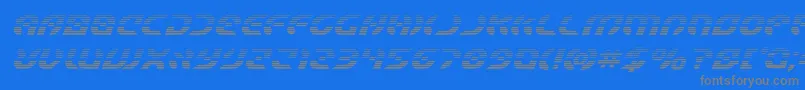 Starfighterboldgradital-Schriftart – Graue Schriften auf blauem Hintergrund