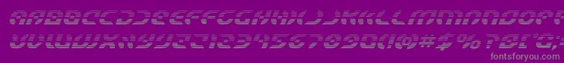 Starfighterboldgradital-fontti – harmaat kirjasimet violetilla taustalla