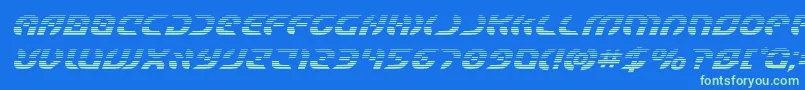 Starfighterboldgradital Font – Green Fonts on Blue Background