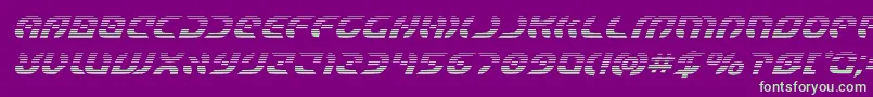 フォントStarfighterboldgradital – 紫の背景に緑のフォント