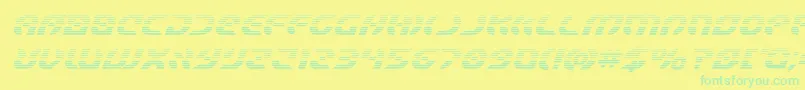Starfighterboldgradital Font – Green Fonts on Yellow Background