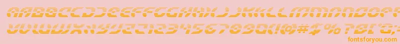 Starfighterboldgradital-Schriftart – Orangefarbene Schriften auf rosa Hintergrund