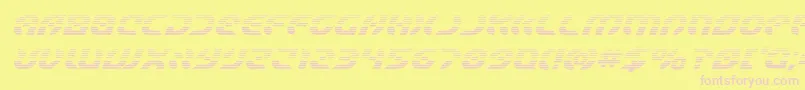 Starfighterboldgradital-fontti – vaaleanpunaiset fontit keltaisella taustalla