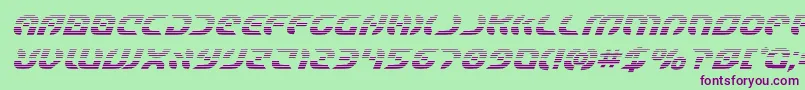Starfighterboldgradital Font – Purple Fonts on Green Background