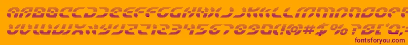 Starfighterboldgradital-fontti – violetit fontit oranssilla taustalla