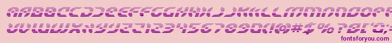 Starfighterboldgradital-fontti – violetit fontit vaaleanpunaisella taustalla