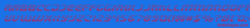 Starfighterboldgradital-Schriftart – Rote Schriften auf blauem Hintergrund