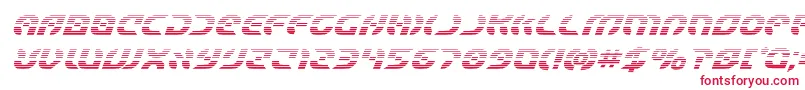 フォントStarfighterboldgradital – 白い背景に赤い文字