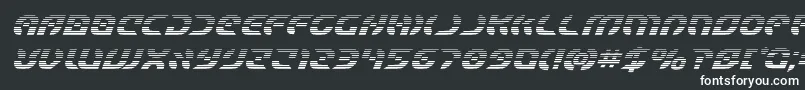 Starfighterboldgradital-fontti – valkoiset fontit mustalla taustalla