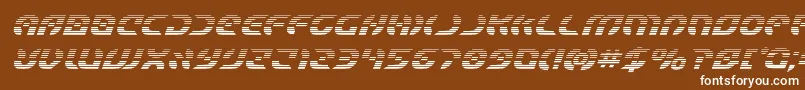 Starfighterboldgradital-fontti – valkoiset fontit ruskealla taustalla