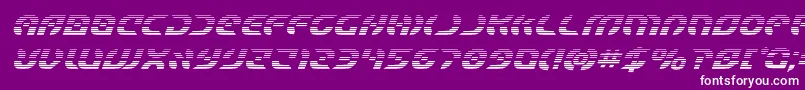 Starfighterboldgradital-fontti – valkoiset fontit violetilla taustalla