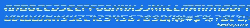 Starfighterboldgradital-fontti – keltaiset fontit sinisellä taustalla