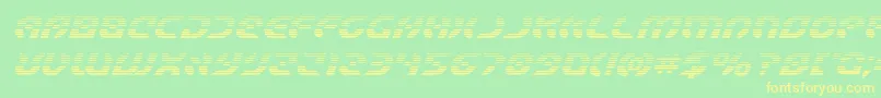 Starfighterboldgradital-fontti – keltaiset fontit vihreällä taustalla