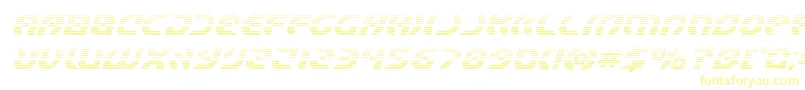 Starfighterboldgradital-Schriftart – Gelbe Schriften auf weißem Hintergrund