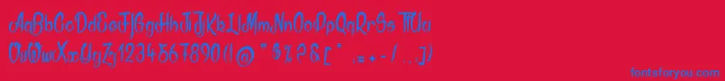 Akodia Font – Blue Fonts on Red Background