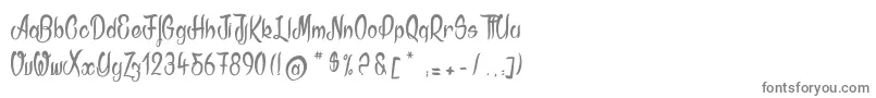 フォントAkodia – 白い背景に灰色の文字