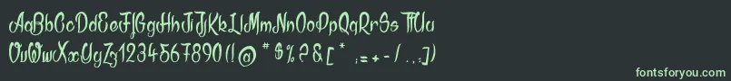 フォントAkodia – 黒い背景に緑の文字