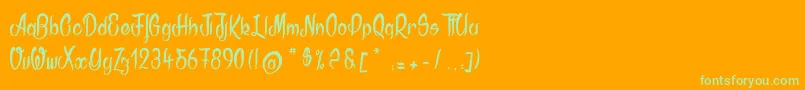 Akodia Font – Green Fonts on Orange Background