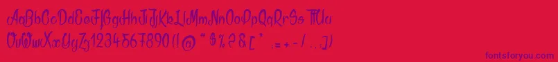 Akodia Font – Purple Fonts on Red Background