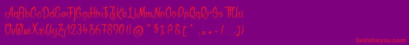 Akodia Font – Red Fonts on Purple Background