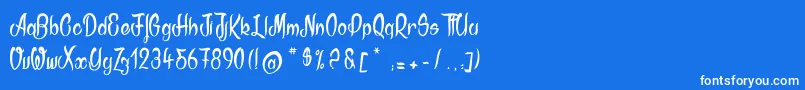 フォントAkodia – 青い背景に白い文字