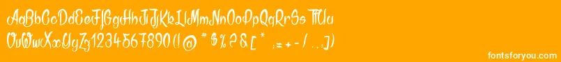 フォントAkodia – オレンジの背景に白い文字