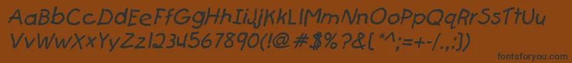 FirstgraderItalic Font – Black Fonts on Brown Background