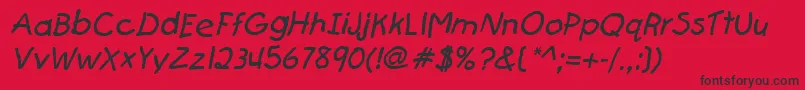 フォントFirstgraderItalic – 赤い背景に黒い文字