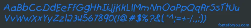 Шрифт FirstgraderItalic – синие шрифты на чёрном фоне