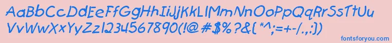 Шрифт FirstgraderItalic – синие шрифты на розовом фоне