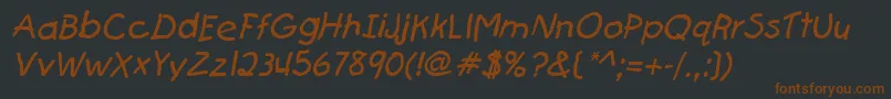 FirstgraderItalic Font – Brown Fonts on Black Background
