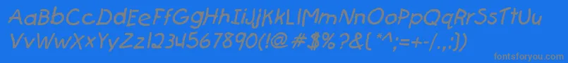 Więcej informacji o czcionce FirstgraderItalic Czcionka FirstgraderItalic – szare czcionki na niebieskim tle
