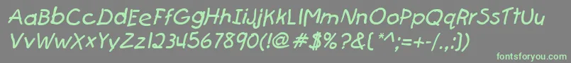 FirstgraderItalic Font – Green Fonts on Gray Background