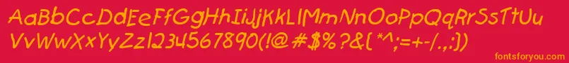 FirstgraderItalic Font – Orange Fonts on Red Background