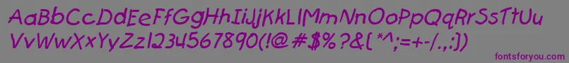 FirstgraderItalic Font – Purple Fonts on Gray Background