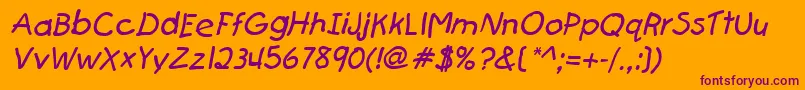 FirstgraderItalic Font – Purple Fonts on Orange Background