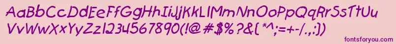 FirstgraderItalic Font – Purple Fonts on Pink Background