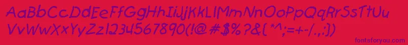 FirstgraderItalic Font – Purple Fonts on Red Background