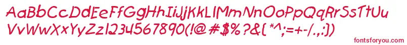 Czcionka FirstgraderItalic – czerwone czcionki na białym tle