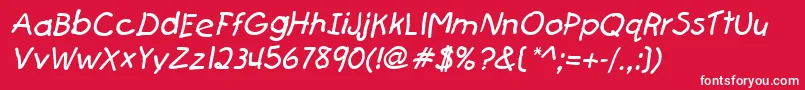 FirstgraderItalic Font – White Fonts on Red Background