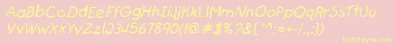 FirstgraderItalic Font – Yellow Fonts on Pink Background