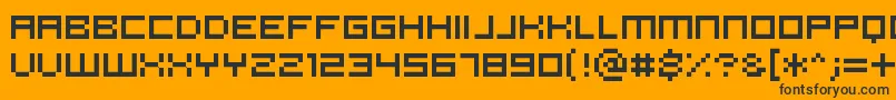 Pannetje-Schriftart – Schwarze Schriften auf orangefarbenem Hintergrund