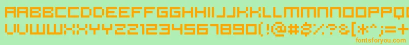 Pannetje Font – Orange Fonts on Green Background