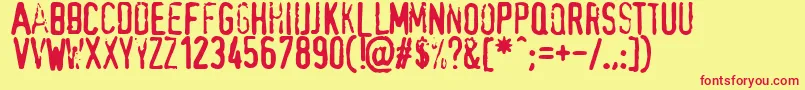 Topsecret Font – Red Fonts on Yellow Background